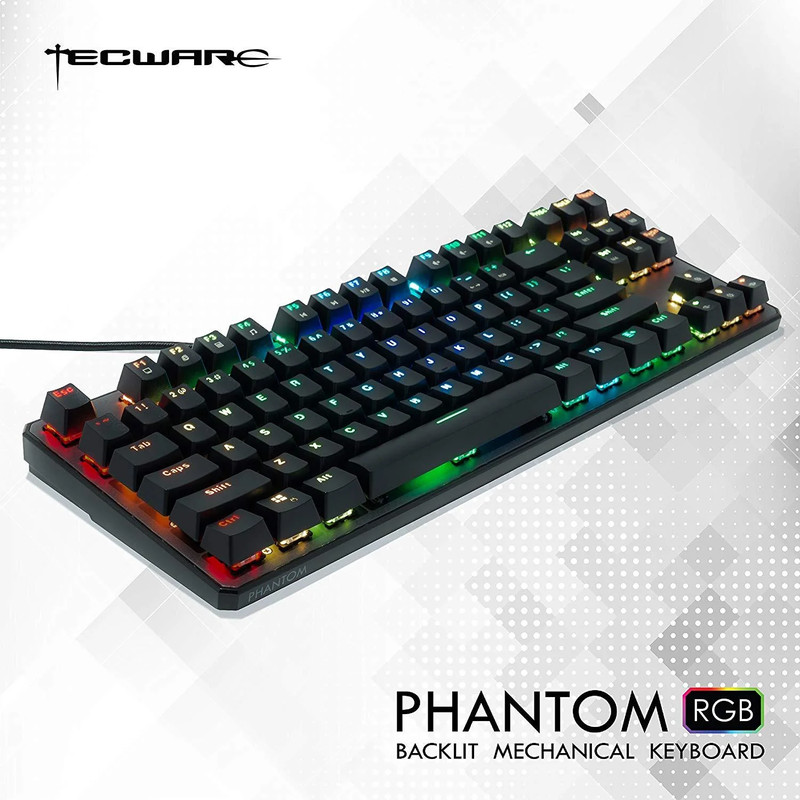 Tecware Phantom 87 Key Mechanical RGB Keyboard - Outemu Red - لوحة مفاتيح
